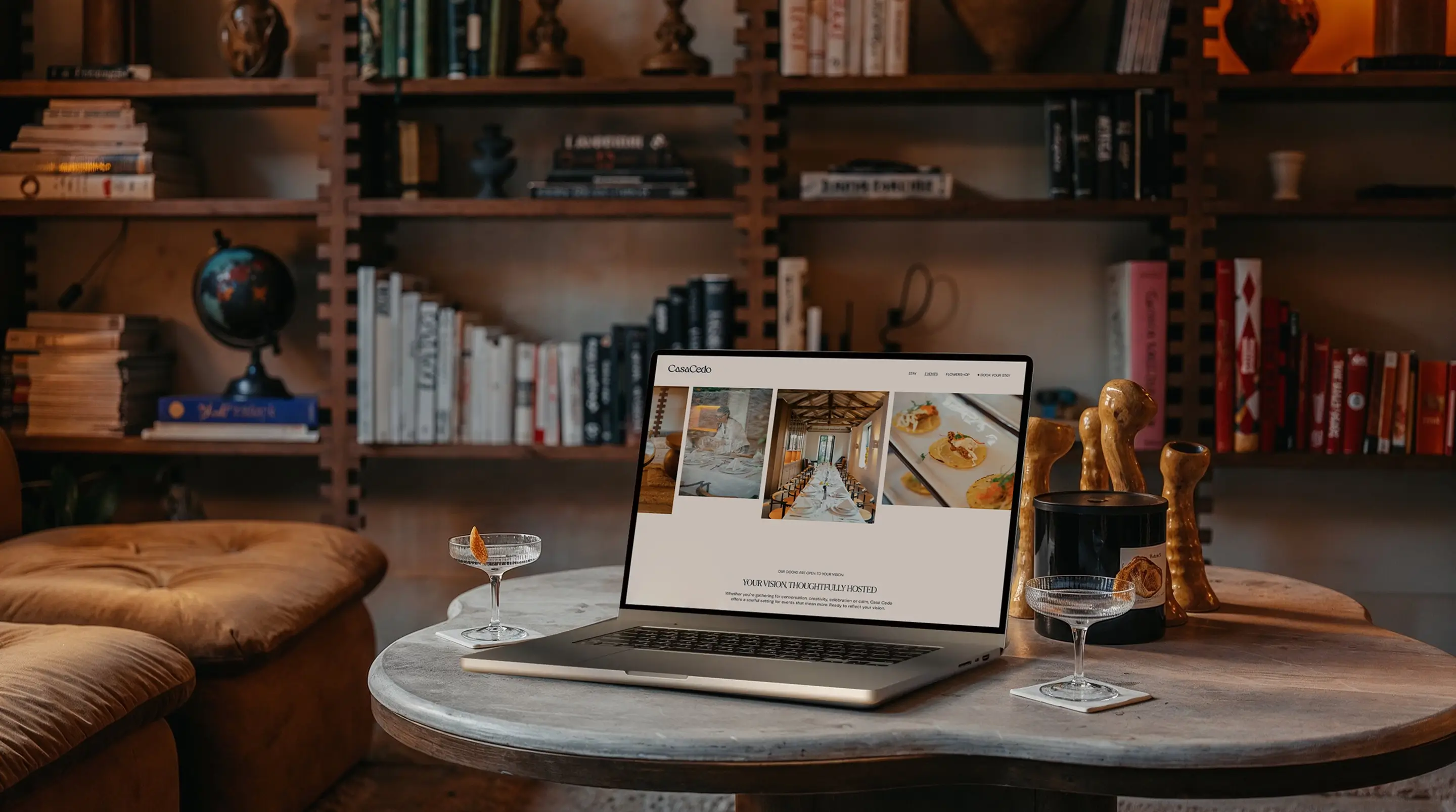 website on table