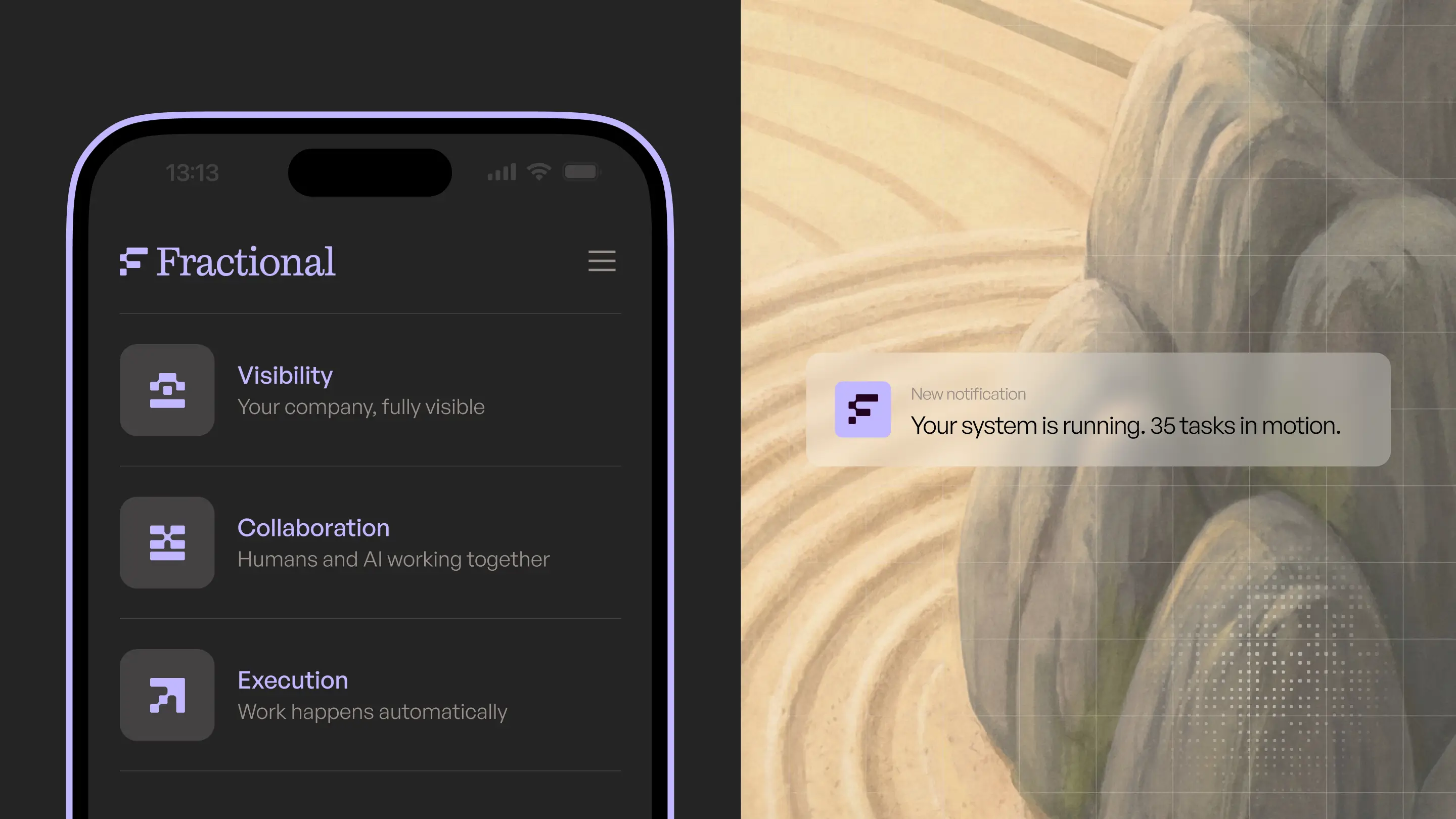 website on mobile and app running