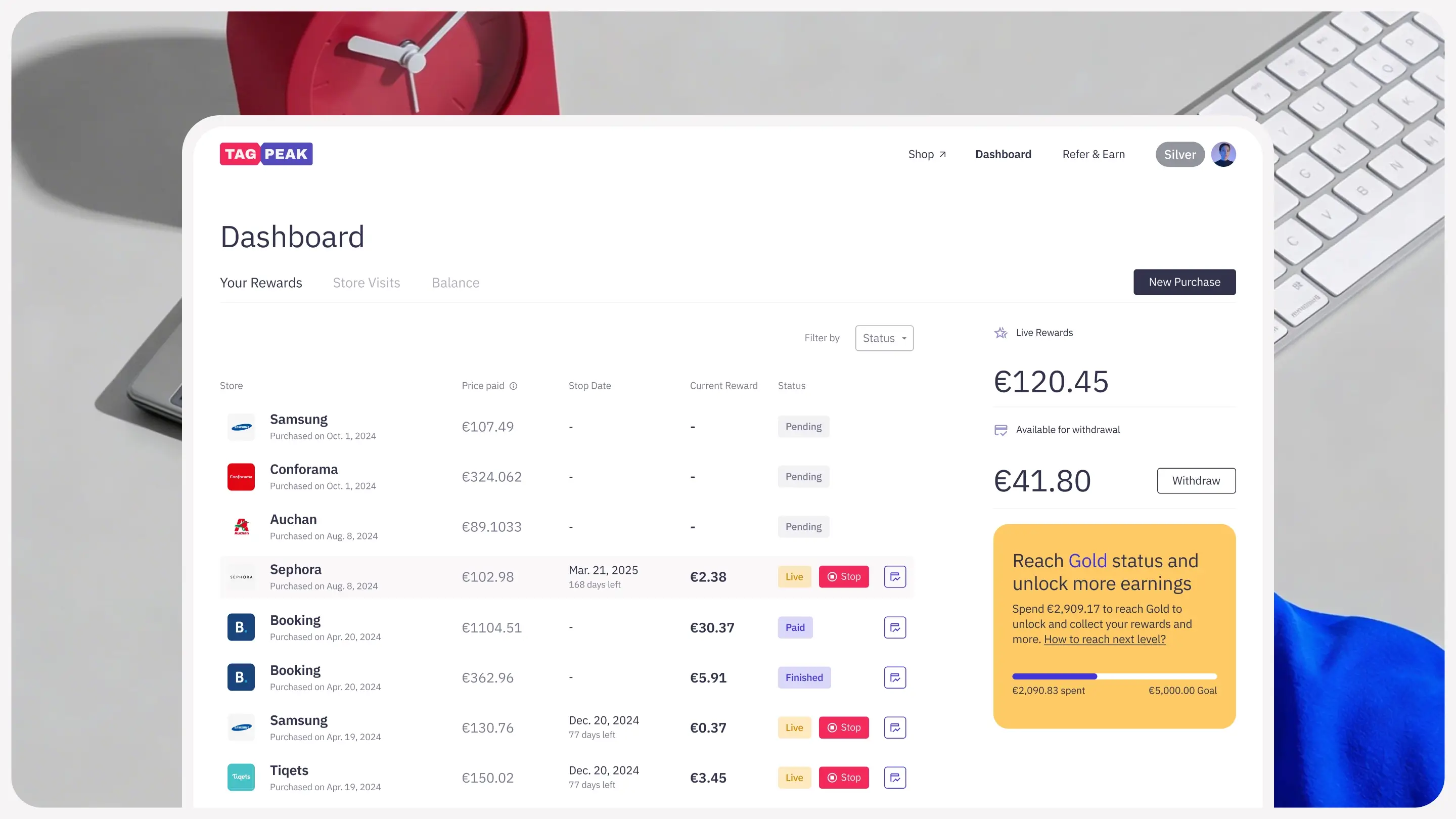platform design on desktop
